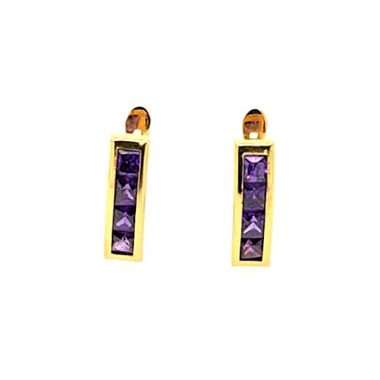 Pre Owned 18ct Amethyst Earrings ZU1